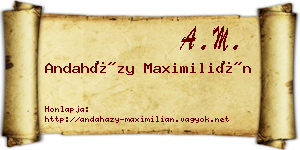 Andaházy Maximilián névjegykártya